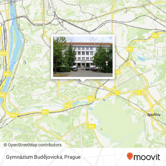 Карта Gymnázium Budějovická