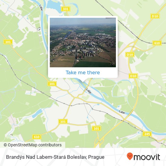 Карта Brandýs Nad Labem-Stará Boleslav