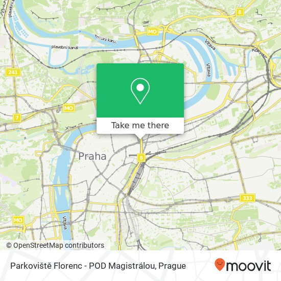 Карта Parkoviště Florenc - POD Magistrálou