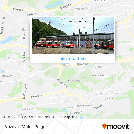 Vozovna Motol map