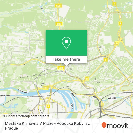 Карта Městská Knihovna V Praze - Pobočka Kobylisy