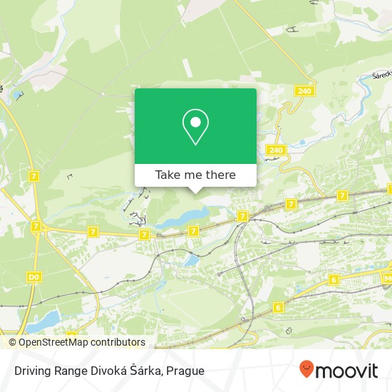 Driving Range Divoká Šárka map
