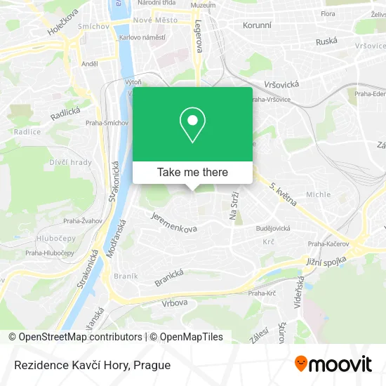 Карта Rezidence Kavčí Hory