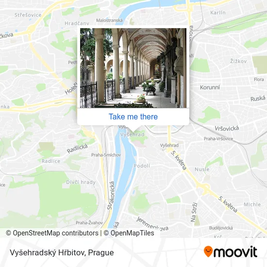 Карта Vyšehradský Hřbitov