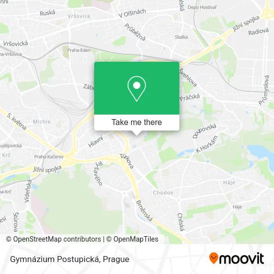 Gymnázium Postupická map