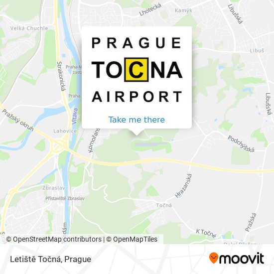 Letiště Točná map