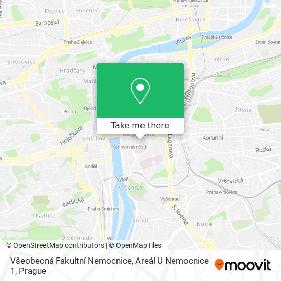 Všeobecná Fakultní Nemocnice, Areál U Nemocnice 1 map