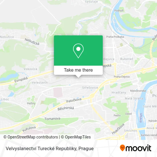 Карта Velvyslanectví Turecké Republiky