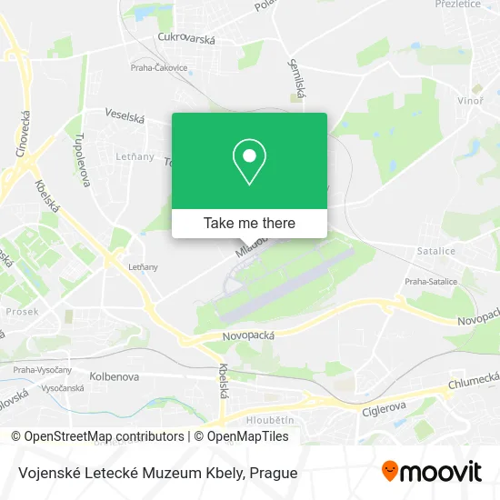 Карта Vojenské Letecké Muzeum Kbely