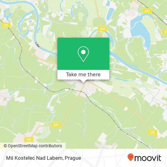Mš Kostelec Nad Labem map