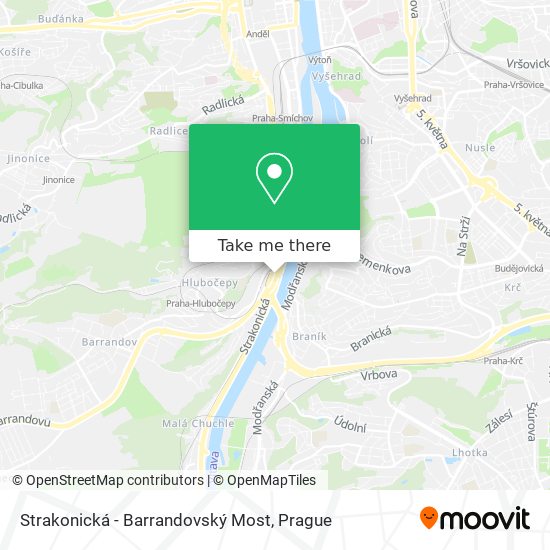 Strakonická - Barrandovský Most map