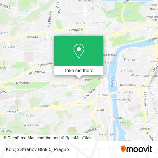 Koleje Strahov Blok 5 map