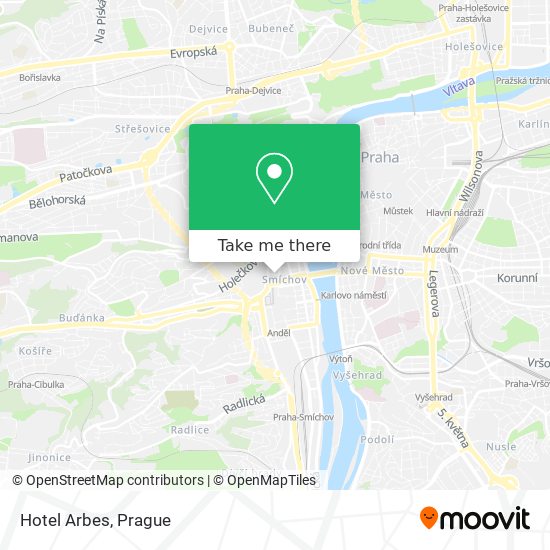 Hotel Arbes map