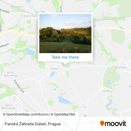 Карта Panská Zahrada Dubeč