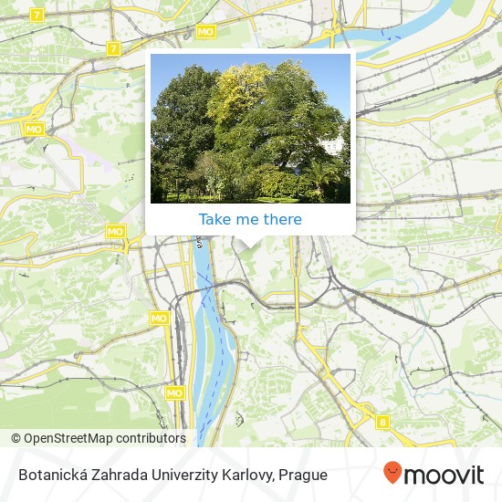 Карта Botanická Zahrada Univerzity Karlovy