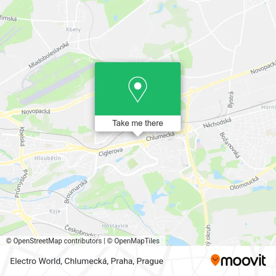 Карта Electro World, Chlumecká, Praha