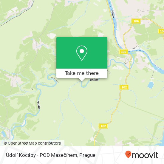 Údolí Kocáby - POD Masečínem map