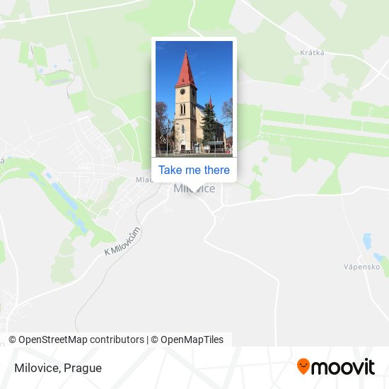 Milovice map