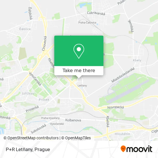 Карта P+R Letňany