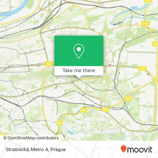 Strašnická, Metro A map