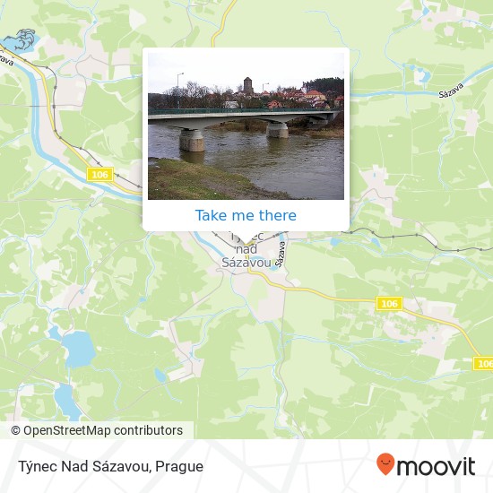 Týnec Nad Sázavou map