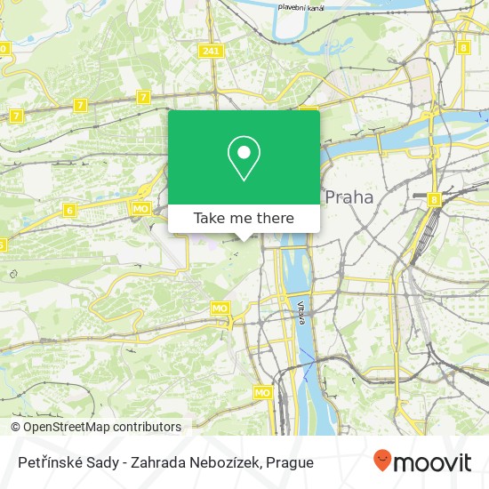 Petřínské Sady - Zahrada Nebozízek map