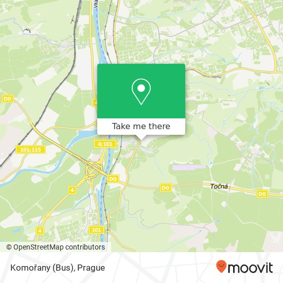 Komořany (Bus) map