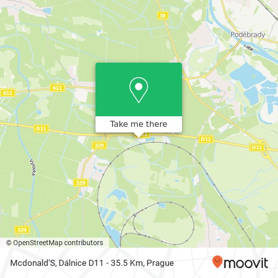 Mcdonald'S, Dálnice D11 - 35.5 Km map