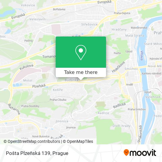 Pošta Plzeňská 139 map