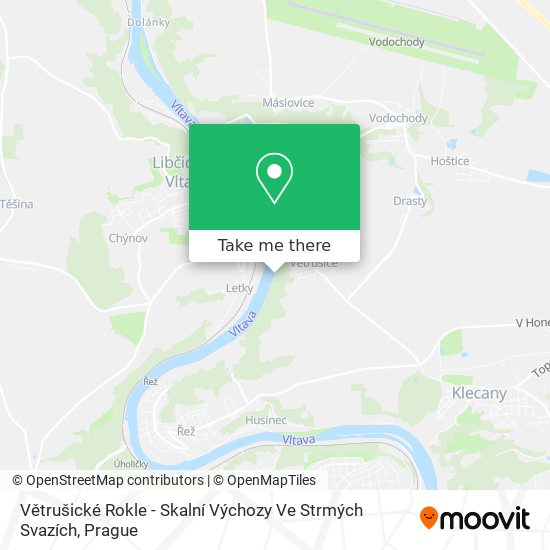 Větrušické Rokle - Skalní Výchozy Ve Strmých Svazích map