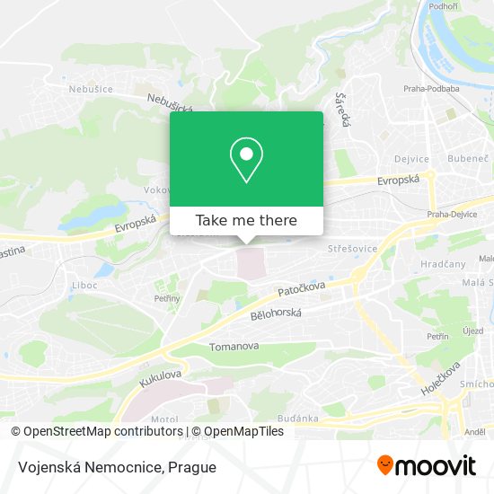 Vojenská Nemocnice map