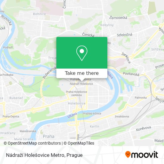 Nádraží Holešovice Metro map