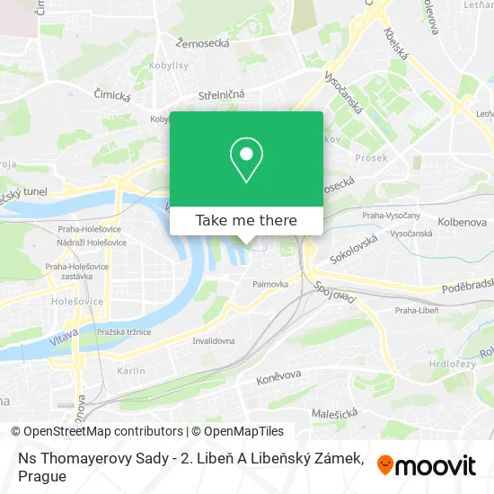 Карта Ns Thomayerovy Sady - 2. Libeň A Libeňský Zámek