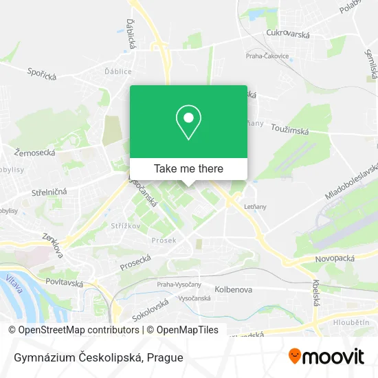 Карта Gymnázium Českolipská