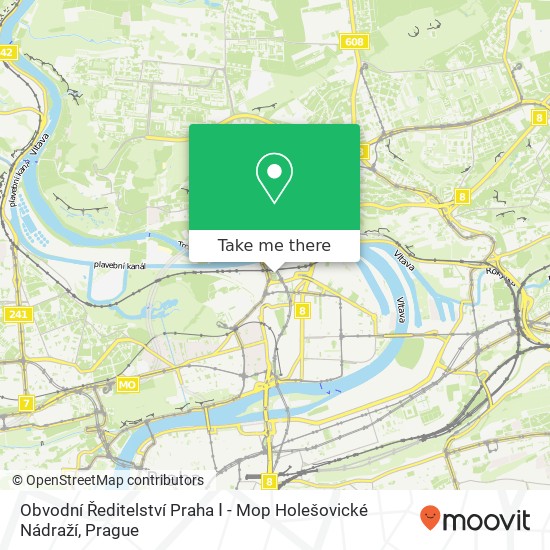 Карта Obvodní Ředitelství Praha Ⅰ - Mop Holešovické Nádraží