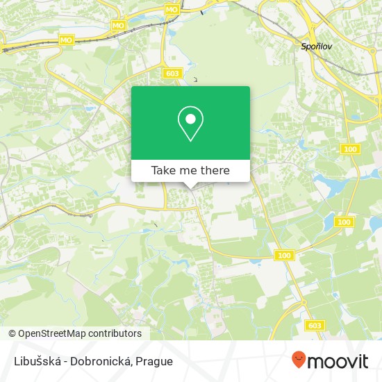 Libušská - Dobronická map