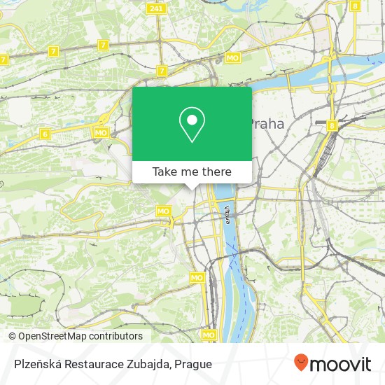 Plzeňská Restaurace Zubajda map