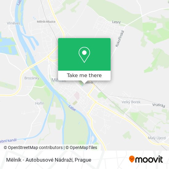 Карта Mělník - Autobusové Nádraží