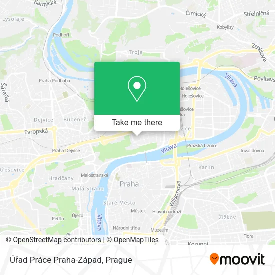 Карта Úřad Práce Praha-Západ