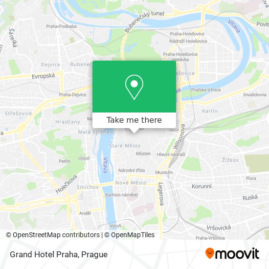 Grand Hotel Praha map