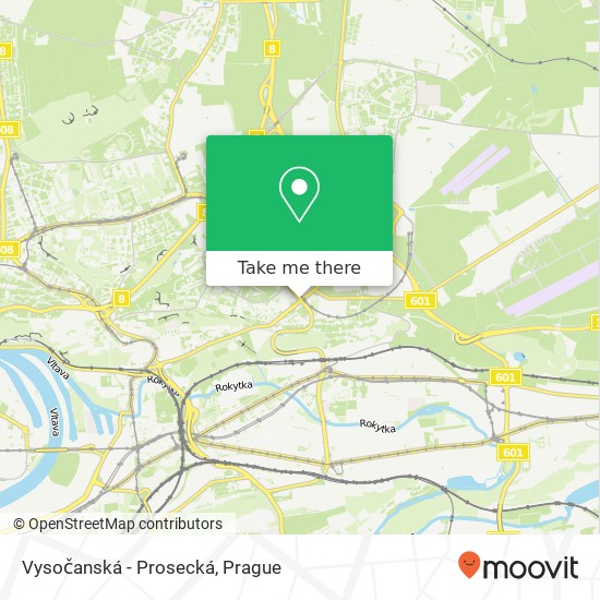 Vysočanská - Prosecká map