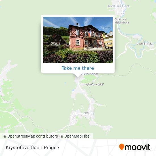 Kryštofovo Údolí map