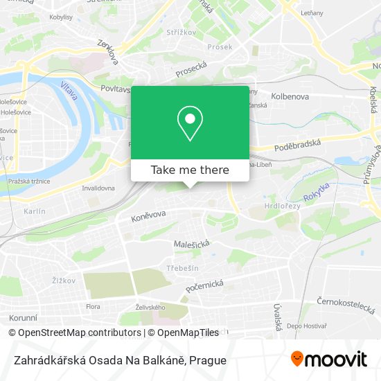 Zahrádkářská Osada Na Balkáně map