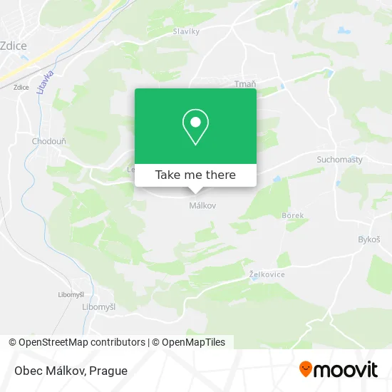 Карта Obec Málkov