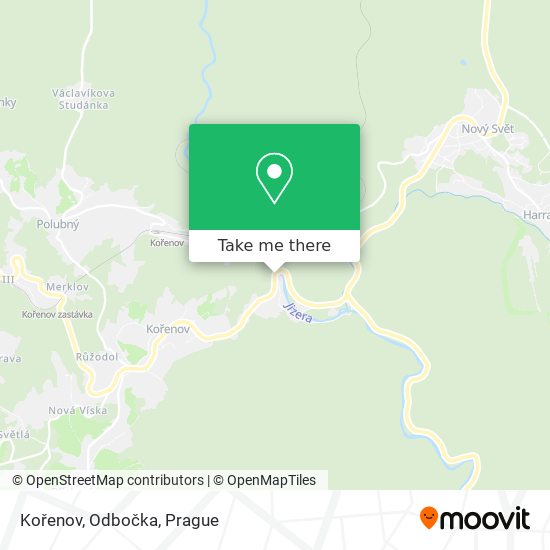 Kořenov, Odbočka map
