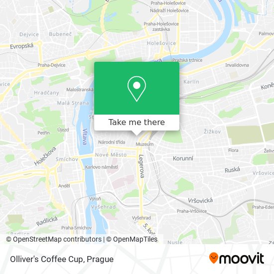 Olliver's Coffee Cup map