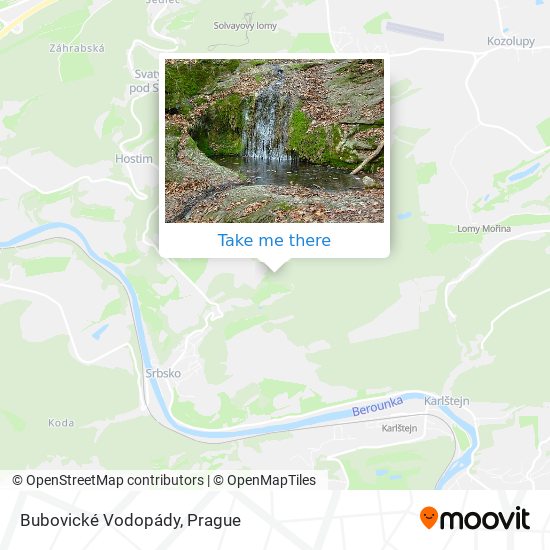 Карта Bubovické Vodopády