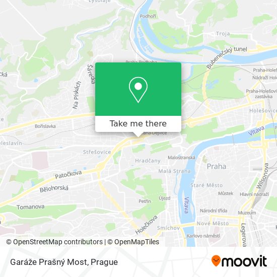 Garáže Prašný Most map
