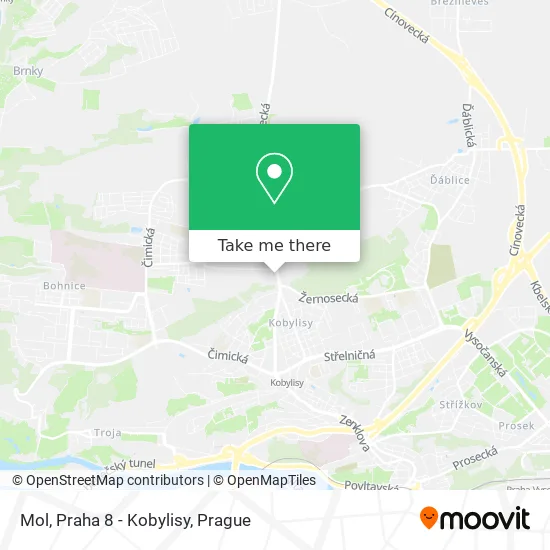 Карта Mol, Praha 8 - Kobylisy