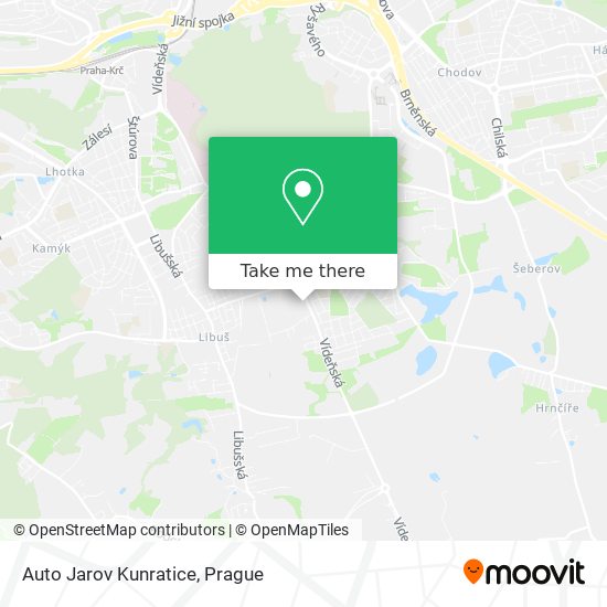 Auto Jarov Kunratice map
